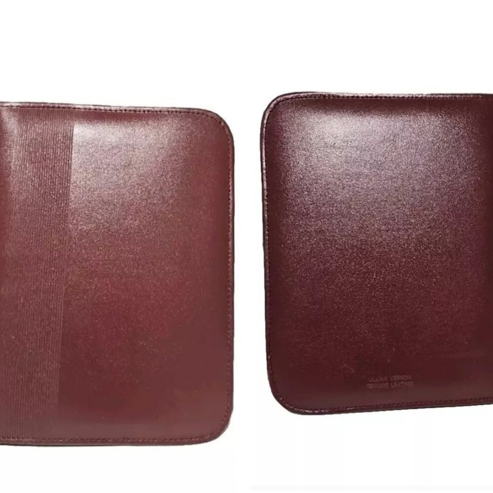 Lillian Vernon Maroon Agenda Planner Address Book Genuine Leather Binder Office - Picture 1 of 16